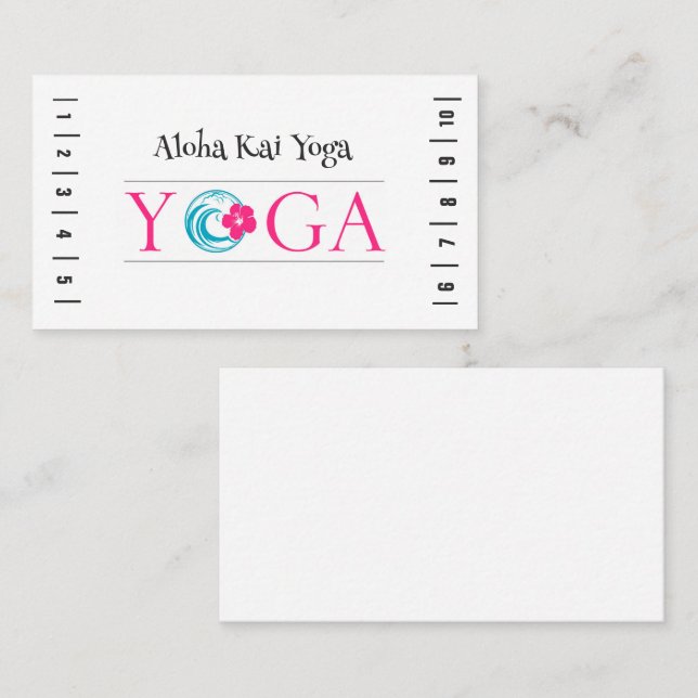 Aloha Kai Yoga Lochkarte Visitenkarte (Vorne/Hinten)