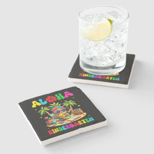 Aloha Kindergarten Ananas Hawaii Zurück zur Schule Steinuntersetzer