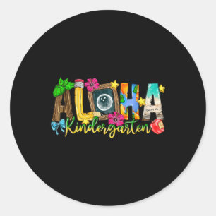 Aloha Kindergarten Teacher Life Summer Beach Vacat Runder Aufkleber