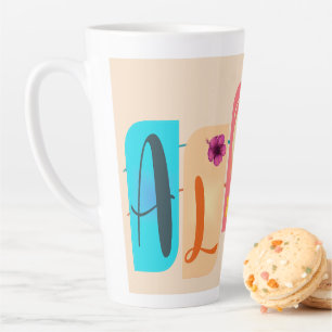Aloha Latte Mug hawaïen coloré