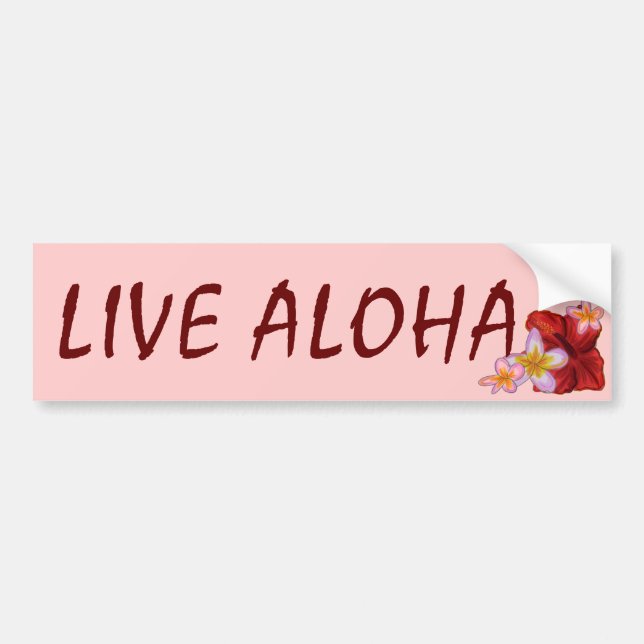 Aloha leben Rosahawaiischer BlumenAutoaufkleber Autoaufkleber (Vorne)