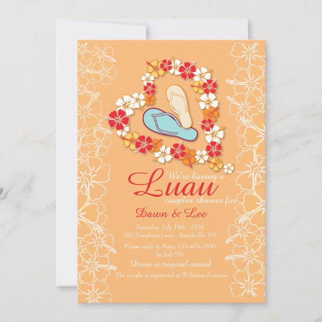 Aloha Love Luau Invitation de la douche nuptiale (Devant)