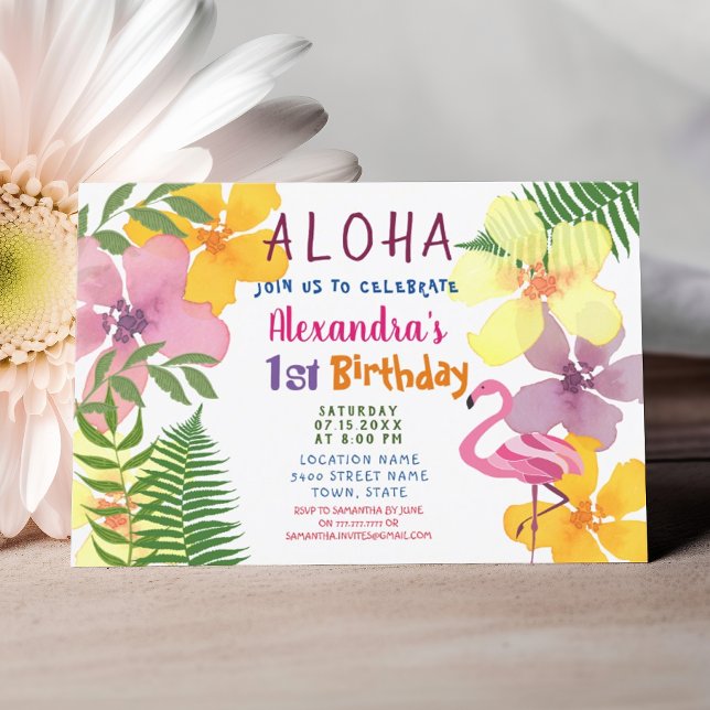 Aloha Luau 1. Geburtstag tropisch Einladung (Von Creator hochgeladen)