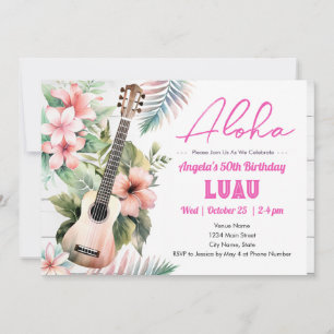 Aloha Luau 50. Geburtstag tropische hawaiianische  Einladung