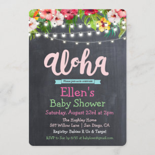 Aloha Luau Baby shower tropical Invitation