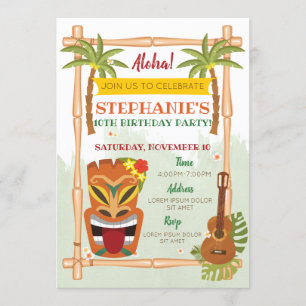 Aloha Luau Birthday Einladung