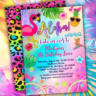 Aloha Luau Birthday Einladung