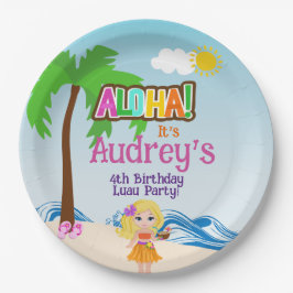 Aloha Luau Birthday Pappteller