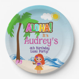 Aloha Luau Birthday Pappteller