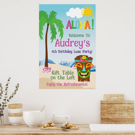 Aloha Luau Birthday Poster