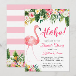 Aloha Luau Brautparty Tropical Floral Flamingo Einladung