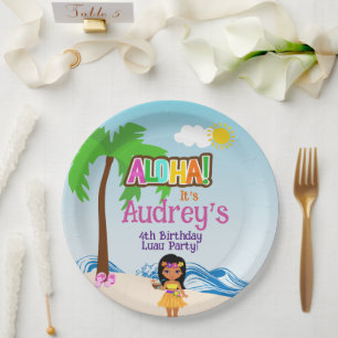 Aloha Luau Geburtstag Pappteller