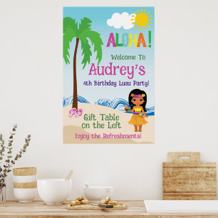 Aloha Luau Geburtstag Poster