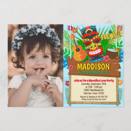 Aloha Luau Hawaiian Tropical Summer Birthday Foto Einladung