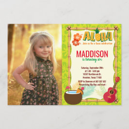 Aloha Luau Hawaiian Tropical Summer Birthday Foto Einladung