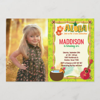 Aloha Luau Hawaiian Tropical Summer Birthday Foto Einladung