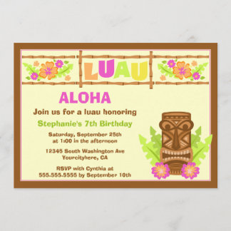 Aloha luau Hibiskus-Geburtstag-Party Einladung