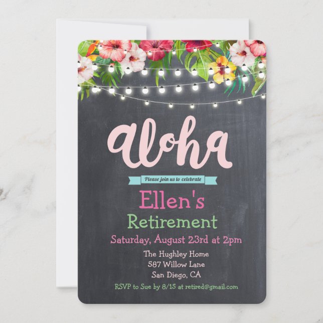 Aloha Luau Invitation à la retraite tropicale (Devant)