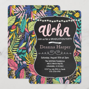 Aloha Luau Invitation de graduation tropicale