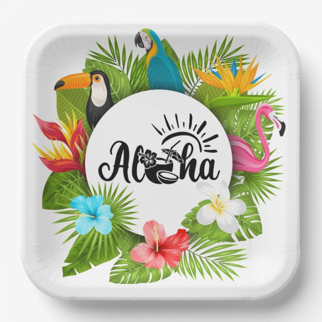 Aloha Luau Pappteller (Vorderseite)