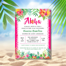 Aloha Luau Party Tropischer Abschluss Einladung