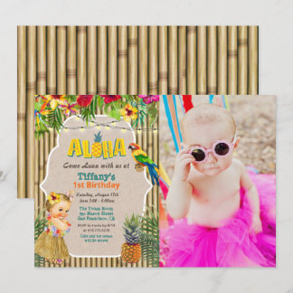 Aloha Luau Tropical Birthday Foto Einladung