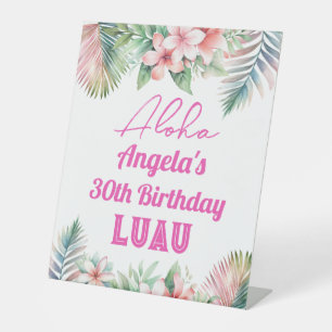 Aloha Luau Tropical Erwachsene Geburtstag Sockelschild