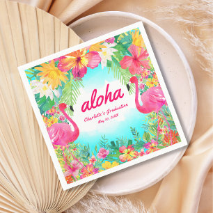Aloha Luau Tropical Flamingo Abschluss Paper Serviette