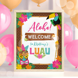 Aloha Luau Tropical Geburtstag Willkommen Acrylschild