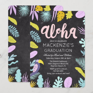 Aloha Luau Tropical Graduation Party Invitation