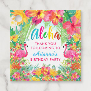Aloha Luau Tropische Flamingo Dankeschön Tags Geschenkanhänger