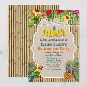 Aloha Luau Tropische Ruhestandsfeier Einladung