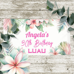 Aloha Luau Tropischer Erwachsener Geburtstag Banner