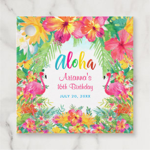 Aloha Luau Tropischer Flamingo  Geschenkanhänger