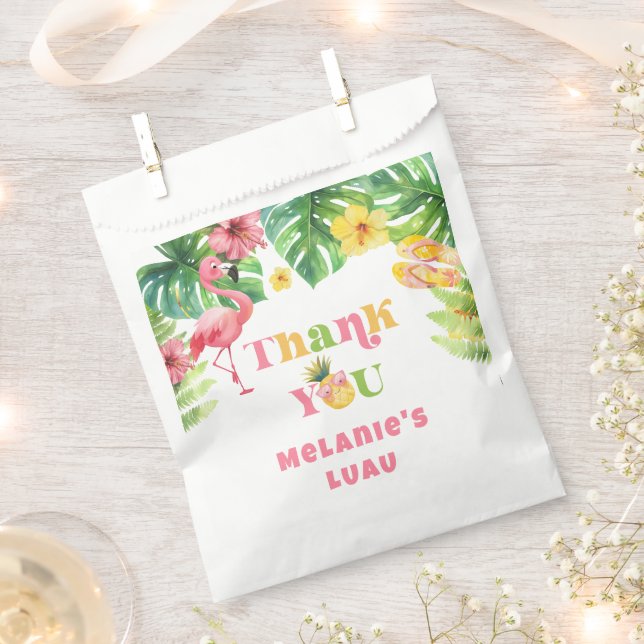 Aloha Mädchen Sommer Tropical Luau Geburtstag Dank Geschenktütchen (Ausgeschnitten)