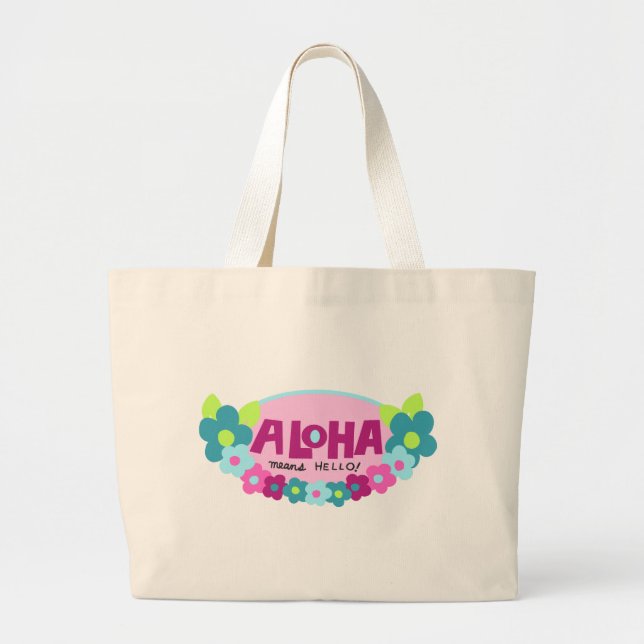 Aloha Means Hello Beach Bag Jumbo Stoffbeutel (Vorne)