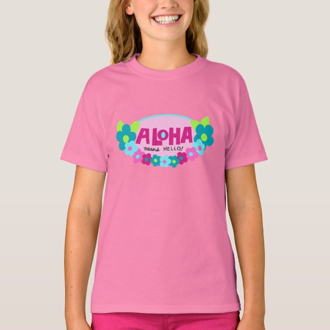 Aloha Means Hello Girl's T - Shirt (Vorderseite)