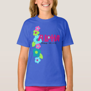 Aloha Means Hello Hawaiian Floral T-Shirt