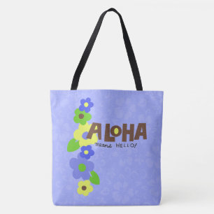 Aloha Means Hello Hawaiian Hibiskus Beach Bag Tasche