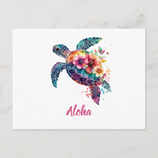 Aloha Meeresschildkröten-Postkarte – Tropischer In Postkarte