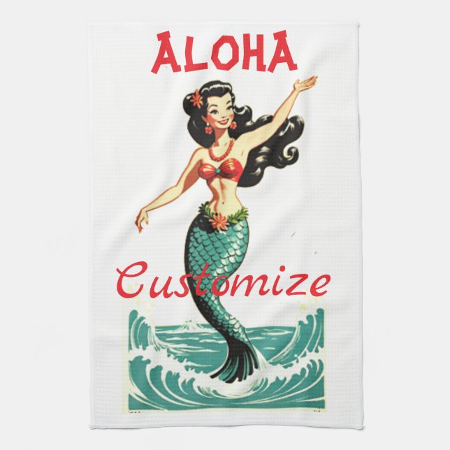 Aloha Mermaid Thunder_Thunder_Cove Geschirrtuch (Vertikal)