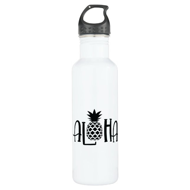 Aloha mit Ananas Edelstahlflasche (Vorderseite)