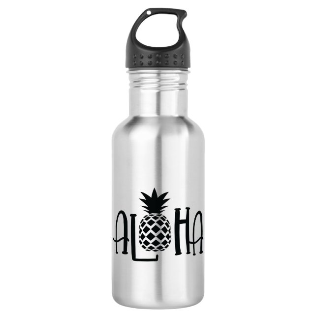 Aloha mit Ananas Edelstahlflasche (Vorderseite)