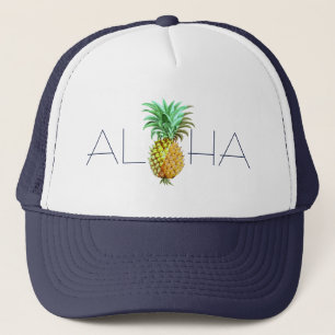 Aloha mit Ananas Vintage-Illustration Truckerkappe