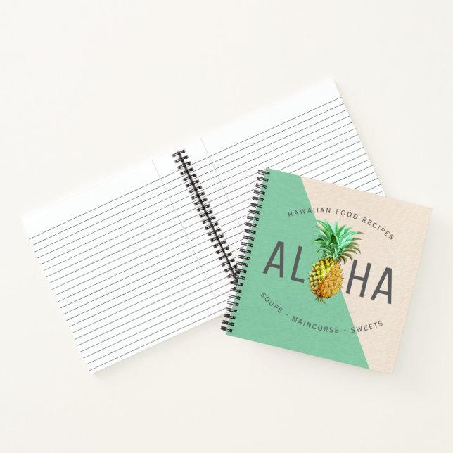 Aloha mit PineApple Vintage Illustration Notizbuch (Innenseite)
