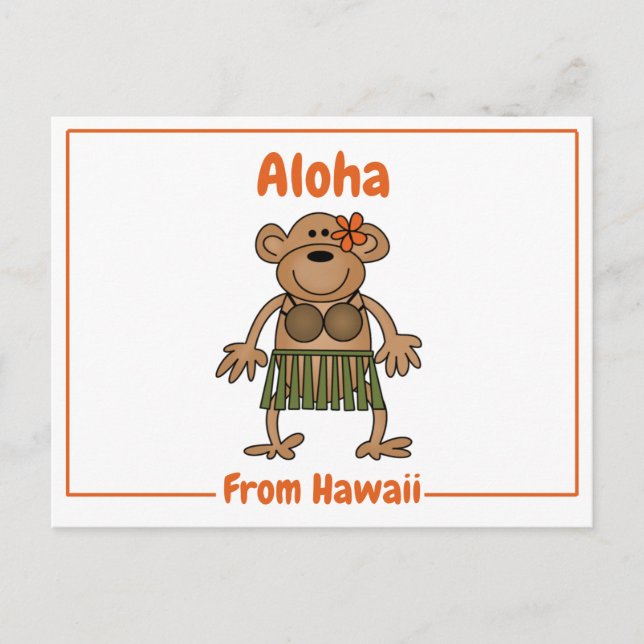 Aloha Monkey Postkarte (Vorderseite)