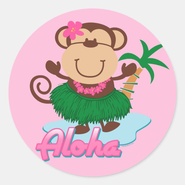 Aloha Monkey Sticker (Vorderseite)