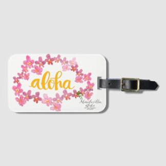 Aloha mutiger Orchideen-Leu-Taschen-Umbau - Weiß Gepäckanhänger