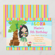 Aloha Niedlich Black Hair Girl Geburtstagsparty