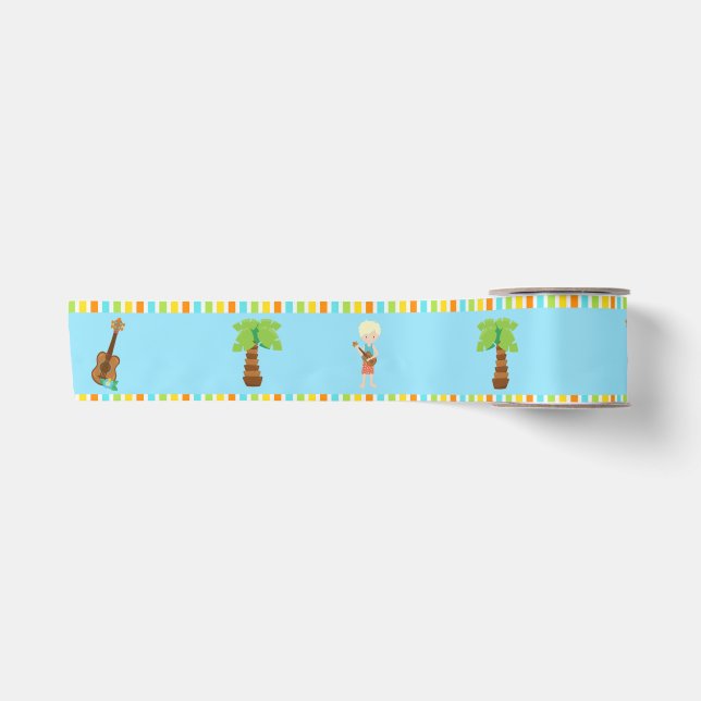 Aloha Niedlich Blonde Hair Boy Satinband (Vorderseite)